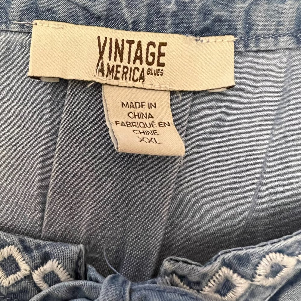 American Vintage Blue Lyocell Carmella Top Women's, XXL Chambray Artic Blue - Picture 5 of 5